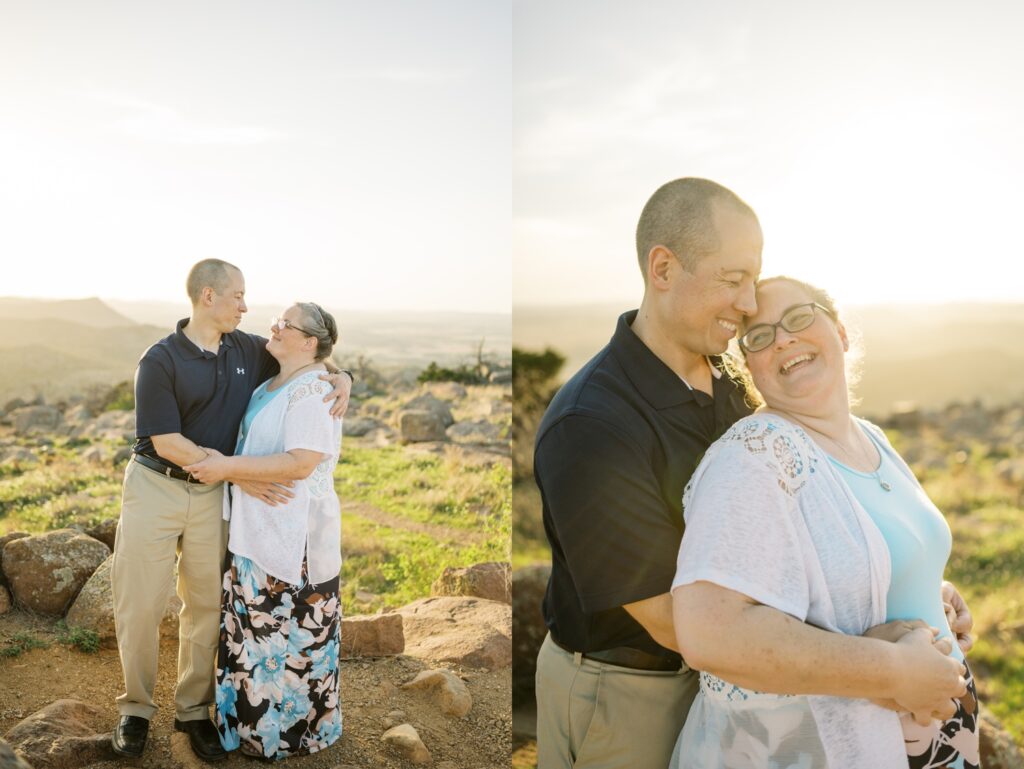 couple laughing at mount scott oklahoma